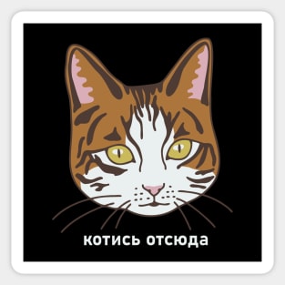 Russian Get Out Of Here Cat Pun Sticker